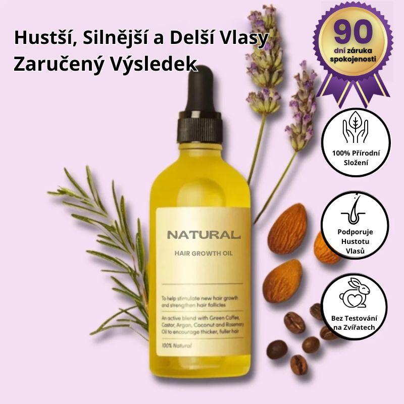 Přírodní olej pro růst vlasů